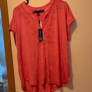 Cable & Gauge Coral Embroidered Blouse